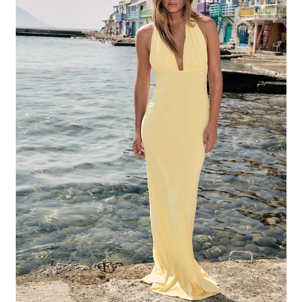 Zara Yellow Backless Dress
